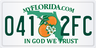 FL license plate 0412FC