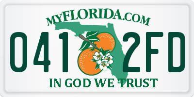 FL license plate 0412FD