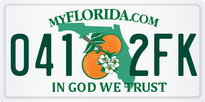 FL license plate 0412FK