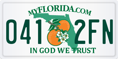 FL license plate 0412FN
