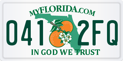 FL license plate 0412FQ