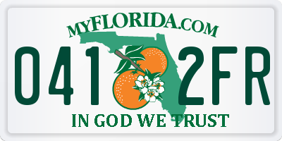 FL license plate 0412FR