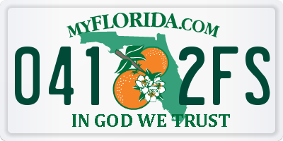 FL license plate 0412FS