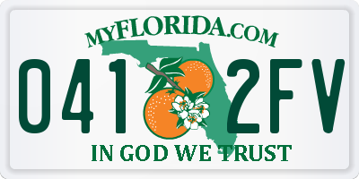 FL license plate 0412FV