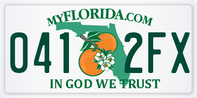 FL license plate 0412FX