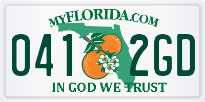 FL license plate 0412GD