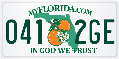 FL license plate 0412GE