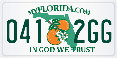 FL license plate 0412GG