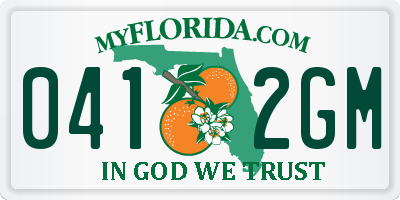 FL license plate 0412GM