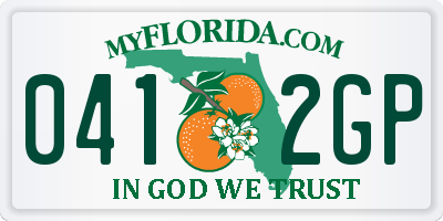 FL license plate 0412GP