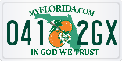 FL license plate 0412GX