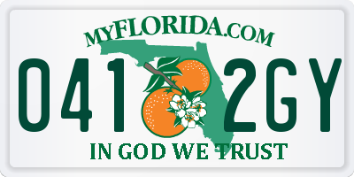 FL license plate 0412GY