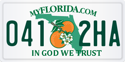 FL license plate 0412HA