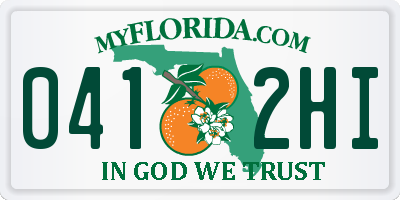 FL license plate 0412HI