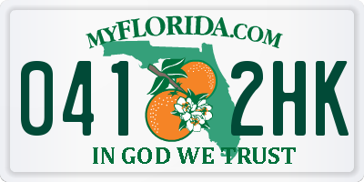 FL license plate 0412HK