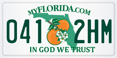 FL license plate 0412HM
