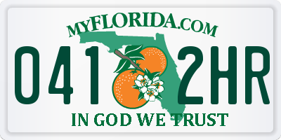 FL license plate 0412HR