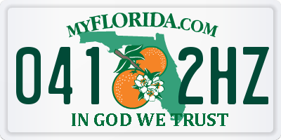 FL license plate 0412HZ