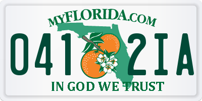FL license plate 0412IA