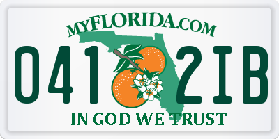 FL license plate 0412IB