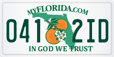 FL license plate 0412ID