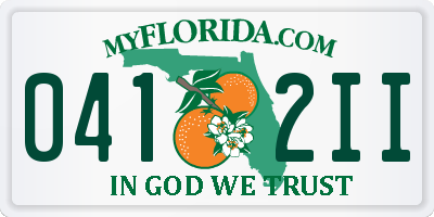 FL license plate 0412II