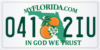FL license plate 0412IU