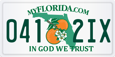FL license plate 0412IX