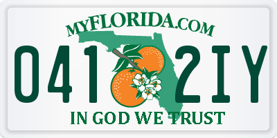FL license plate 0412IY