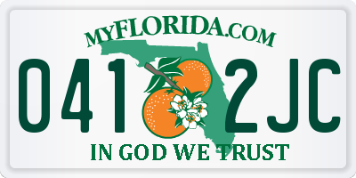 FL license plate 0412JC
