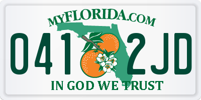 FL license plate 0412JD