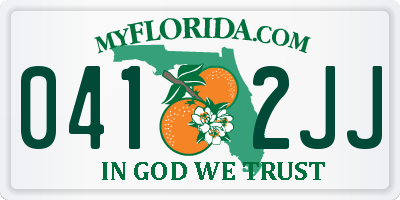 FL license plate 0412JJ