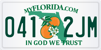 FL license plate 0412JM