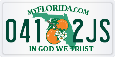 FL license plate 0412JS