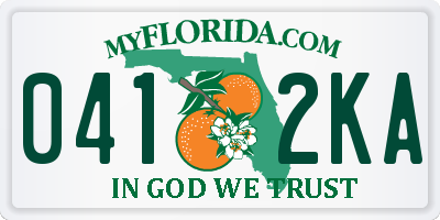 FL license plate 0412KA