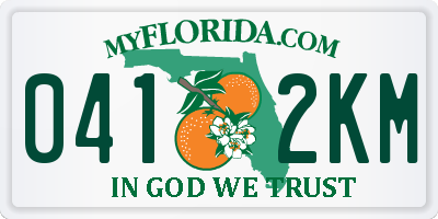 FL license plate 0412KM
