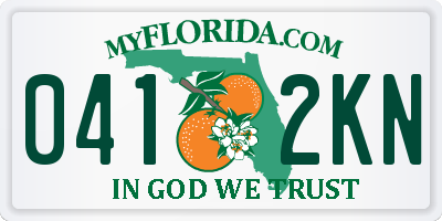 FL license plate 0412KN