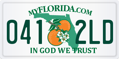 FL license plate 0412LD