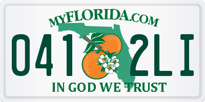 FL license plate 0412LI