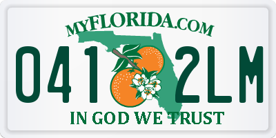 FL license plate 0412LM