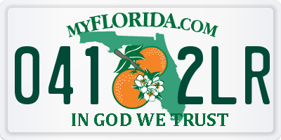 FL license plate 0412LR