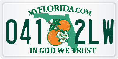 FL license plate 0412LW