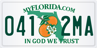 FL license plate 0412MA