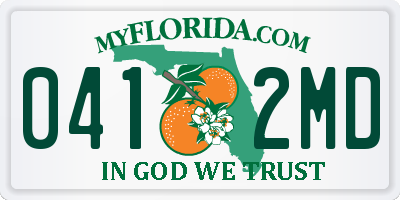 FL license plate 0412MD