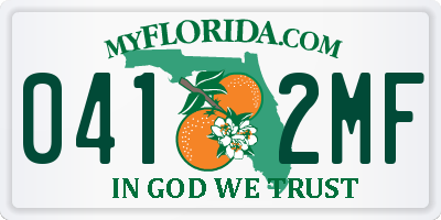FL license plate 0412MF