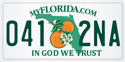 FL license plate 0412NA