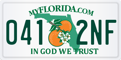FL license plate 0412NF
