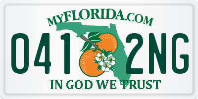 FL license plate 0412NG