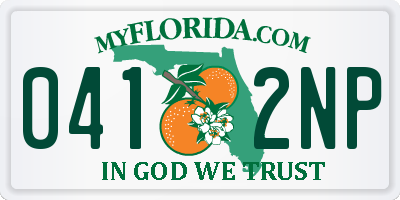 FL license plate 0412NP