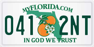 FL license plate 0412NT